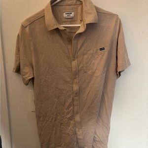Hurley Men's Beige Short Sleeve Shirt